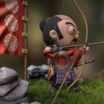 samurai archer toon 3d model