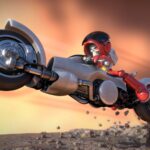 skull chaser motorcycle in action 3d model