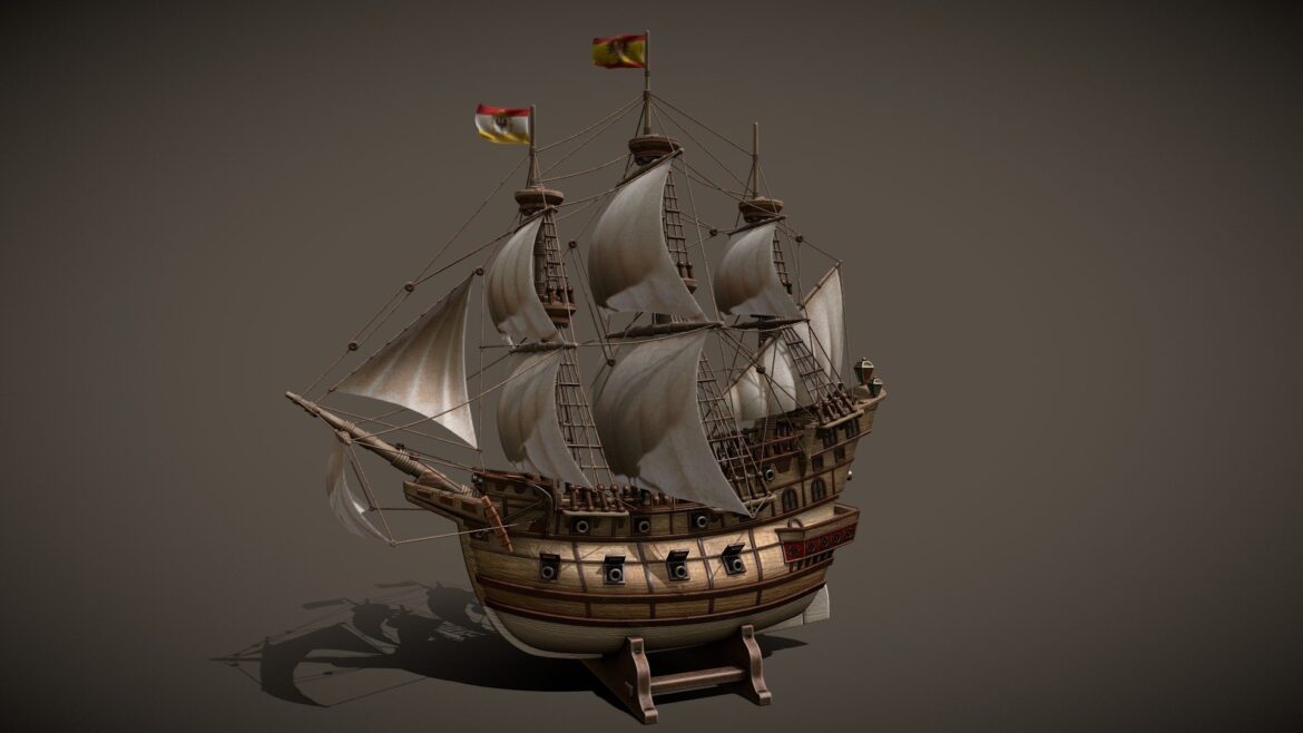 spanish galleon toy style 3d model