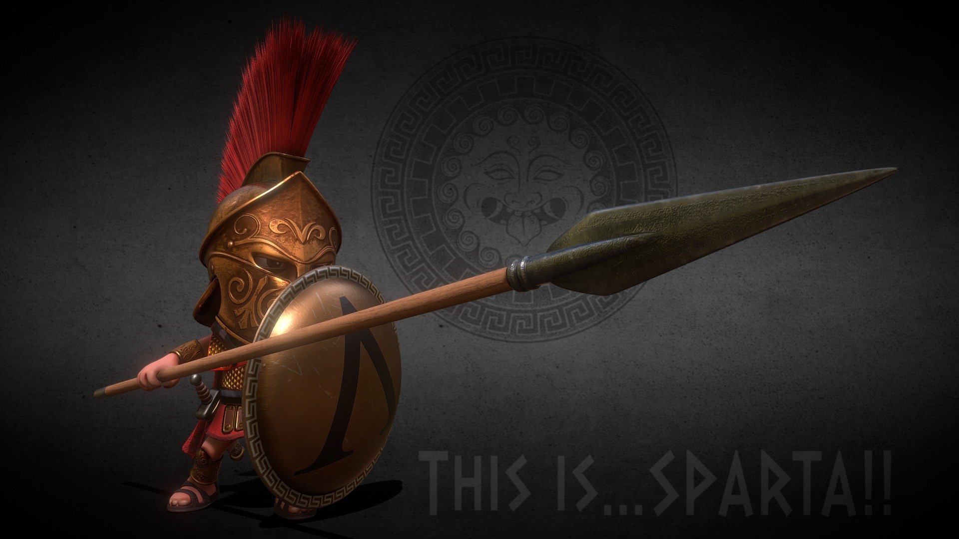 Spartan hoplite toy style