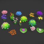 Stylize Low Poly Flowers Pack