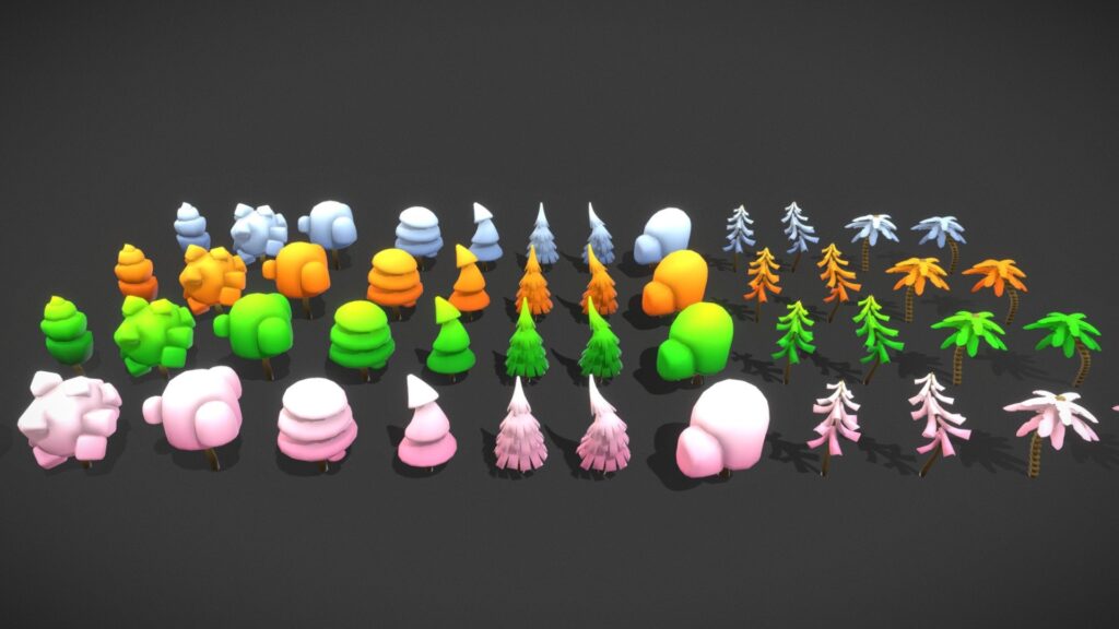 Download Stylize Low Poly Trees Pack 3D Model | Deep3DSea