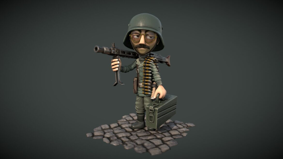 toon soldier of the wehrmacht friedrich 3d model