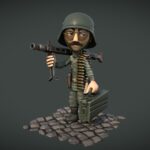 toon soldier of the wehrmacht friedrich 3d model