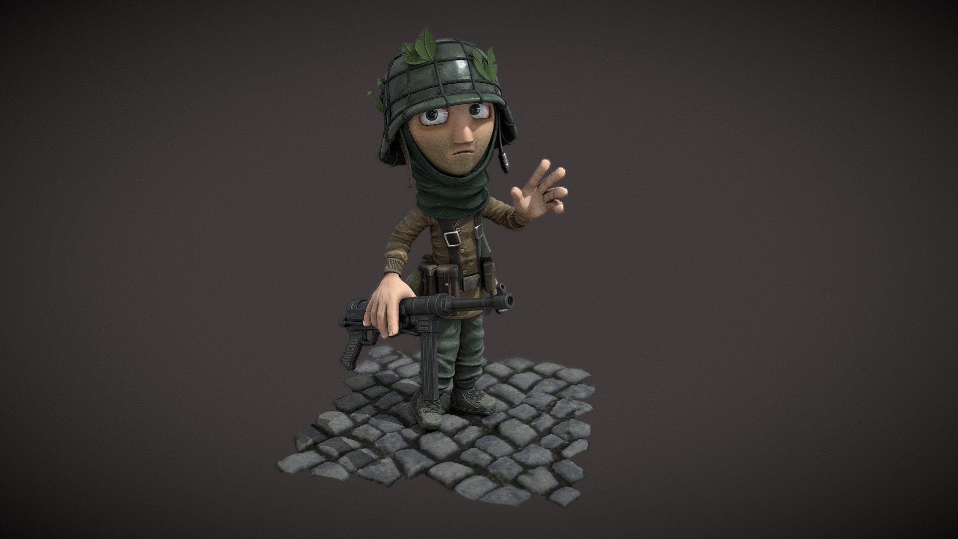 toon-style Panzergrenadier character “Thomas”