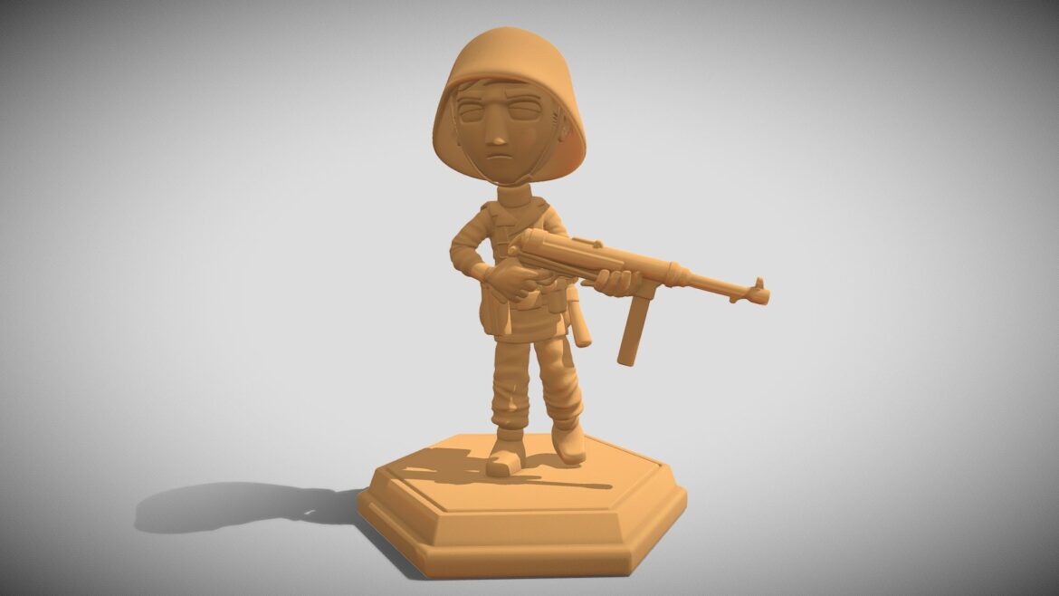 toon style panzergrenadier hans 3d print 3d model