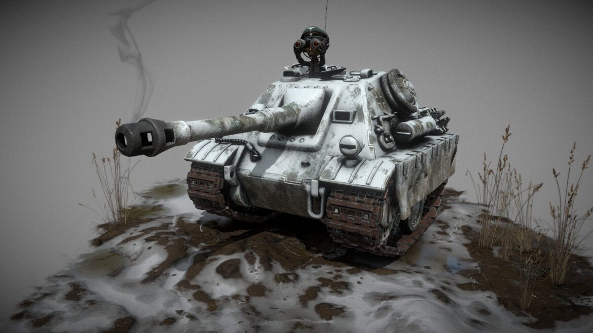 toon tank jagdpanther russian front 3d model