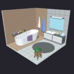 Bath Room 11 Low-poly 3D model