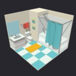 Bath Room 2 Low-poly 3D model