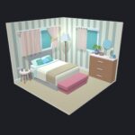 bedroom 14 low poly 3d model