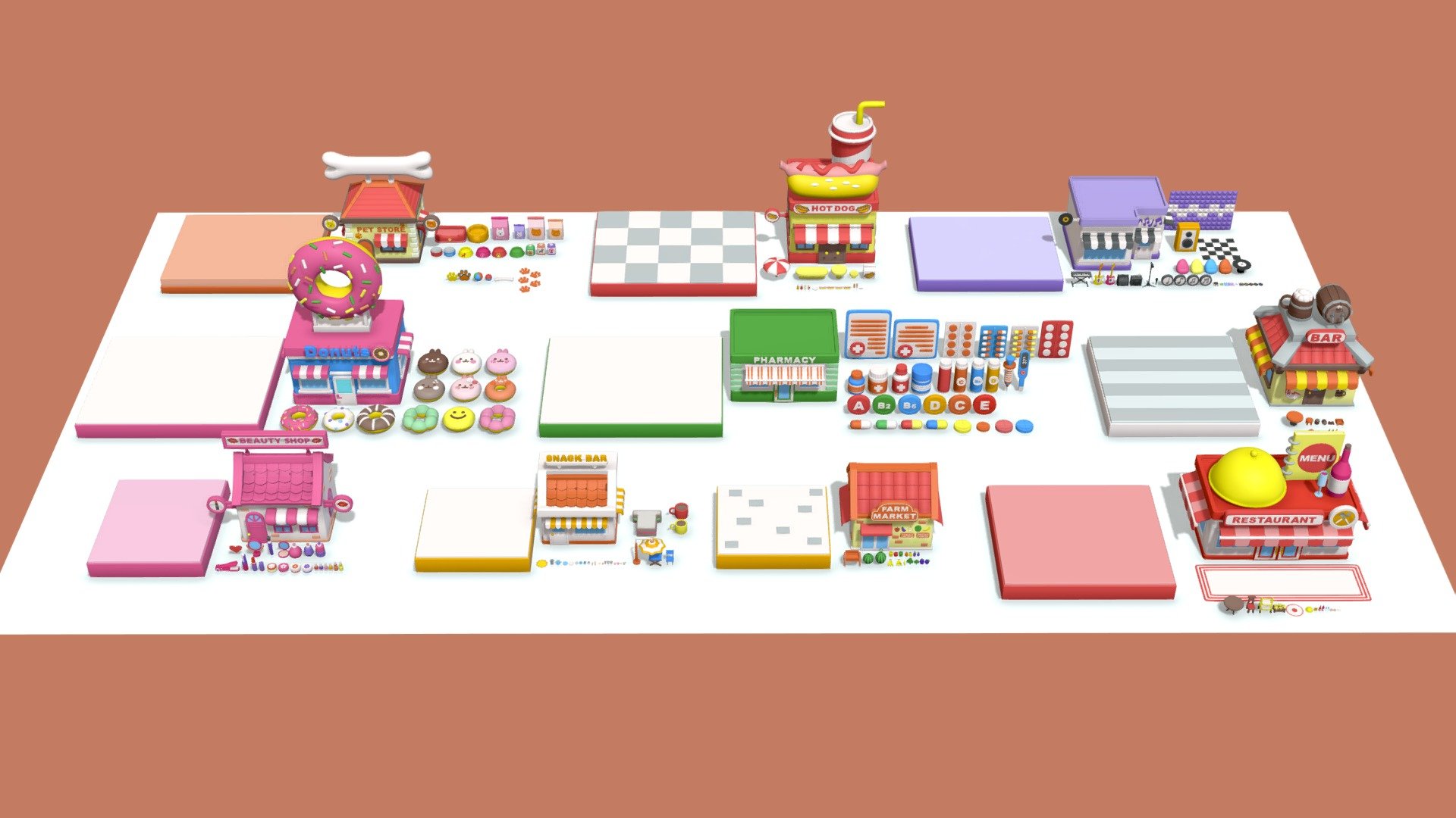 Exteriors Cartoon Stores / Eateries Islands 2