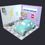 Garage Room 20 Low-poly 3D model