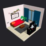 Guest Room 1 Low-poly 3D model