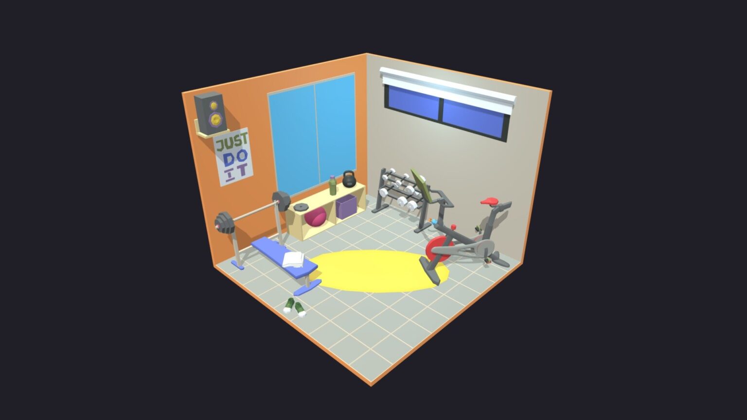 Download Gym Room 9 Low Poly 3d Model 3D Model | Deep3DSea