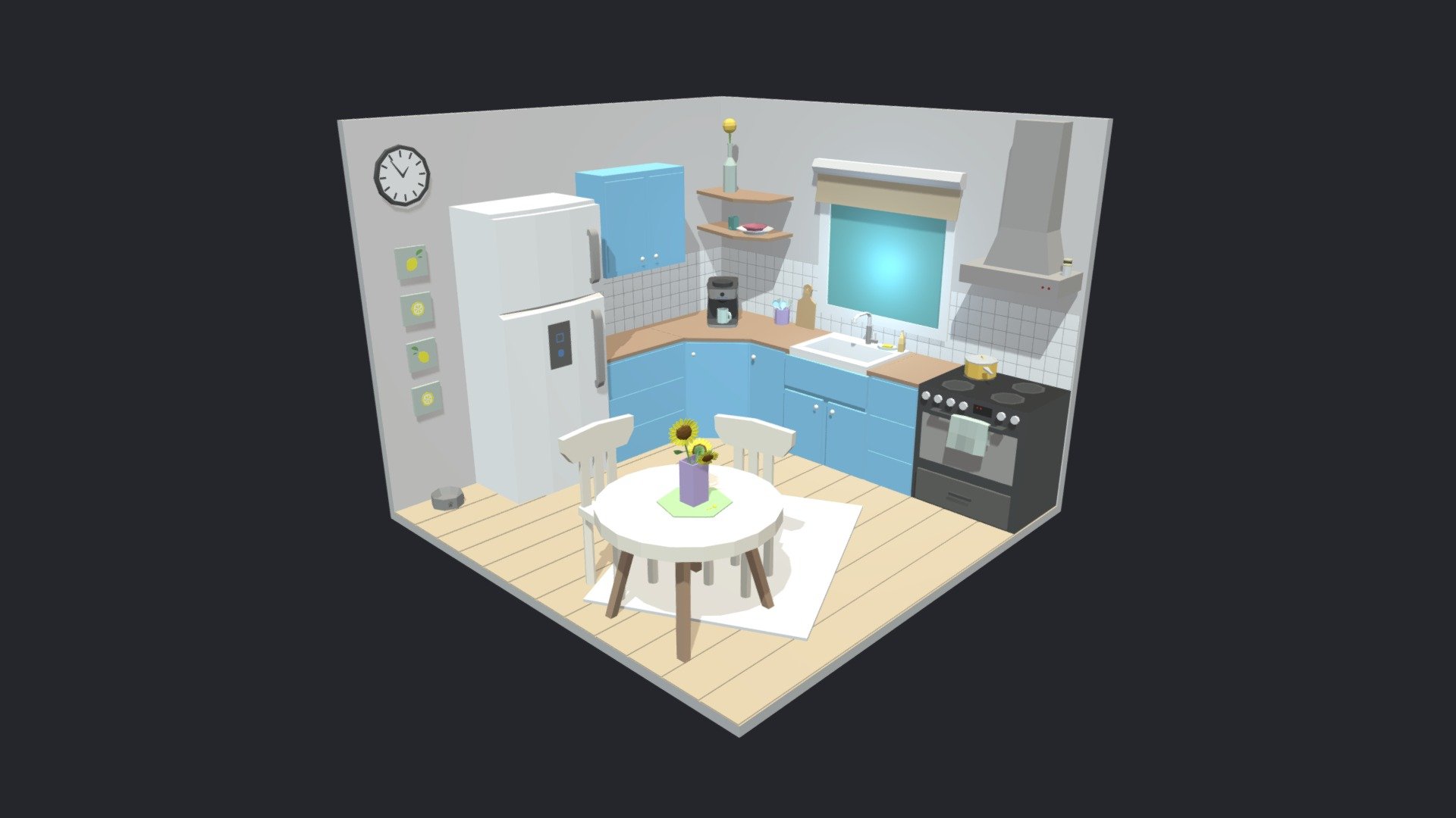 Kitchen 16 Low-poly 3D model