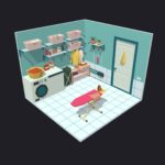 Laundry Room 10 Low-poly 3D model
