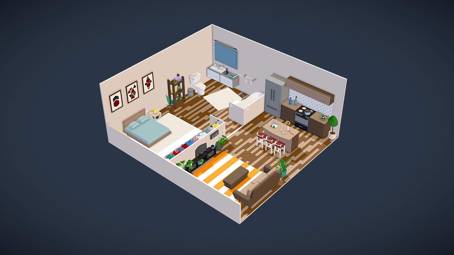 Low Poly Apartment n9