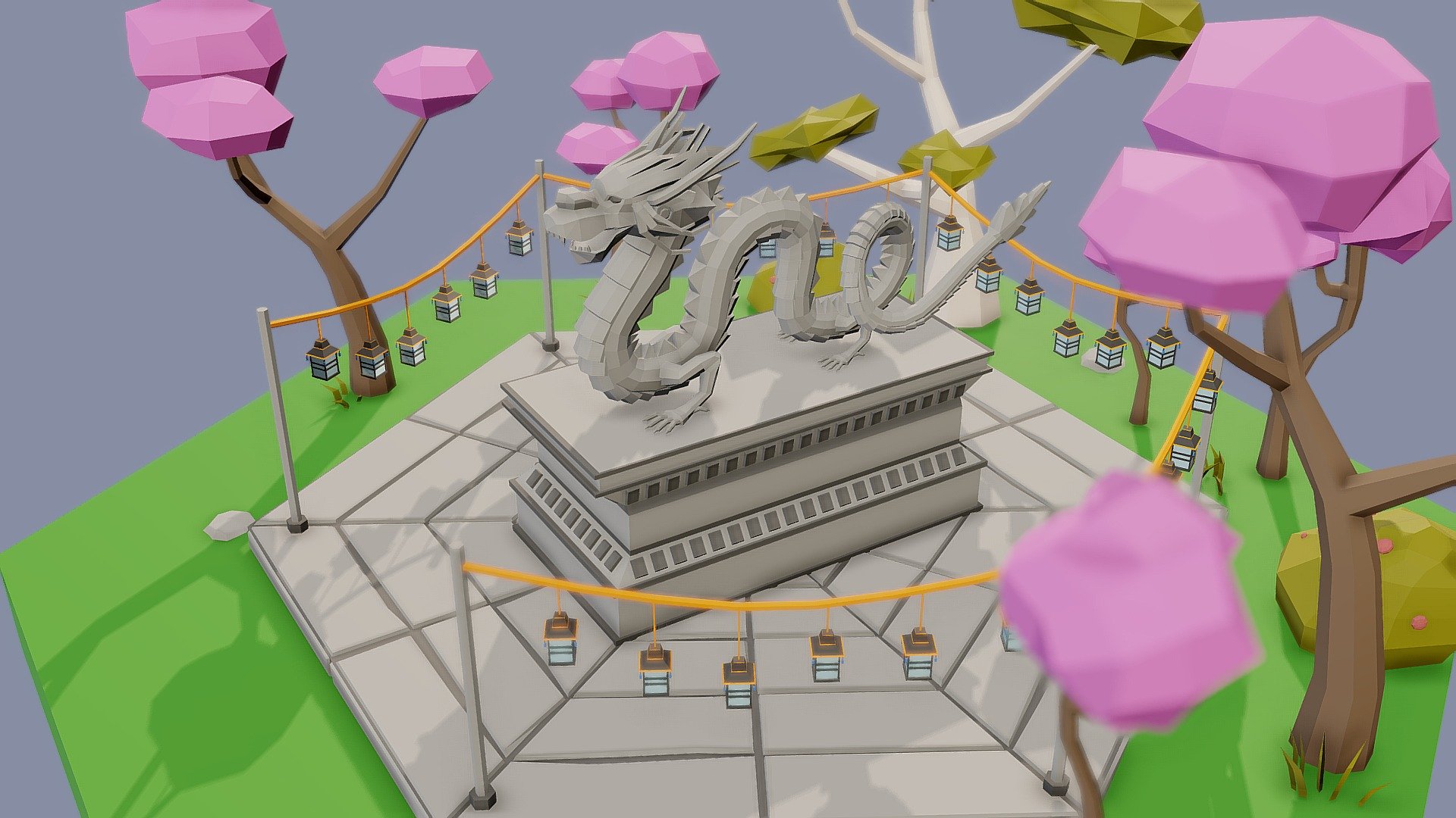 Low Poly Asian Style Tile vol.2