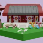 low poly asian style tile vol3 3d model