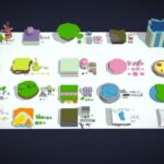 low poly exteriors worlds islands pack 4 3d model