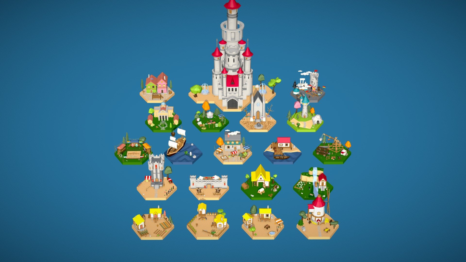Low Poly Medieval Set
