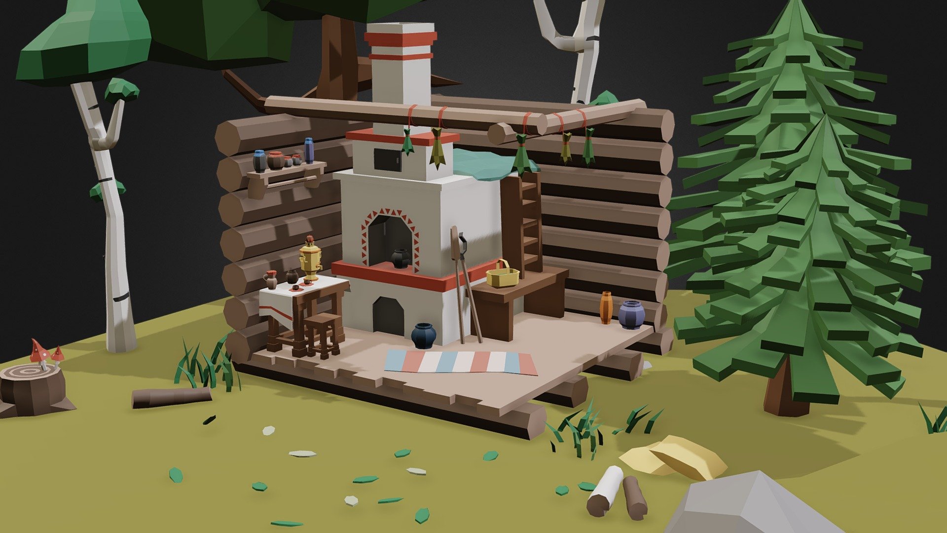 Low Poly Slavic Tile