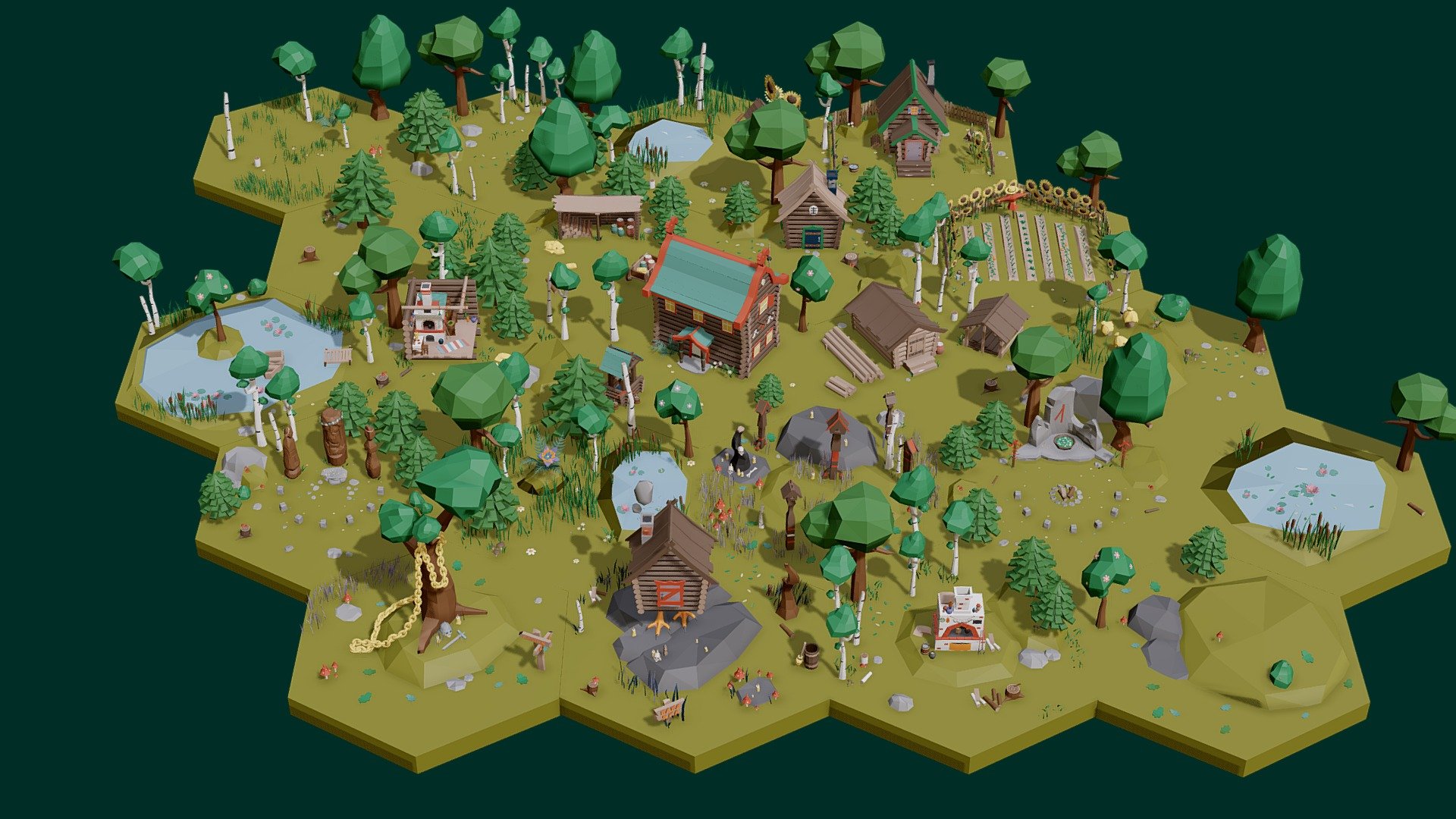 Low Poly Tiles Slavic Set