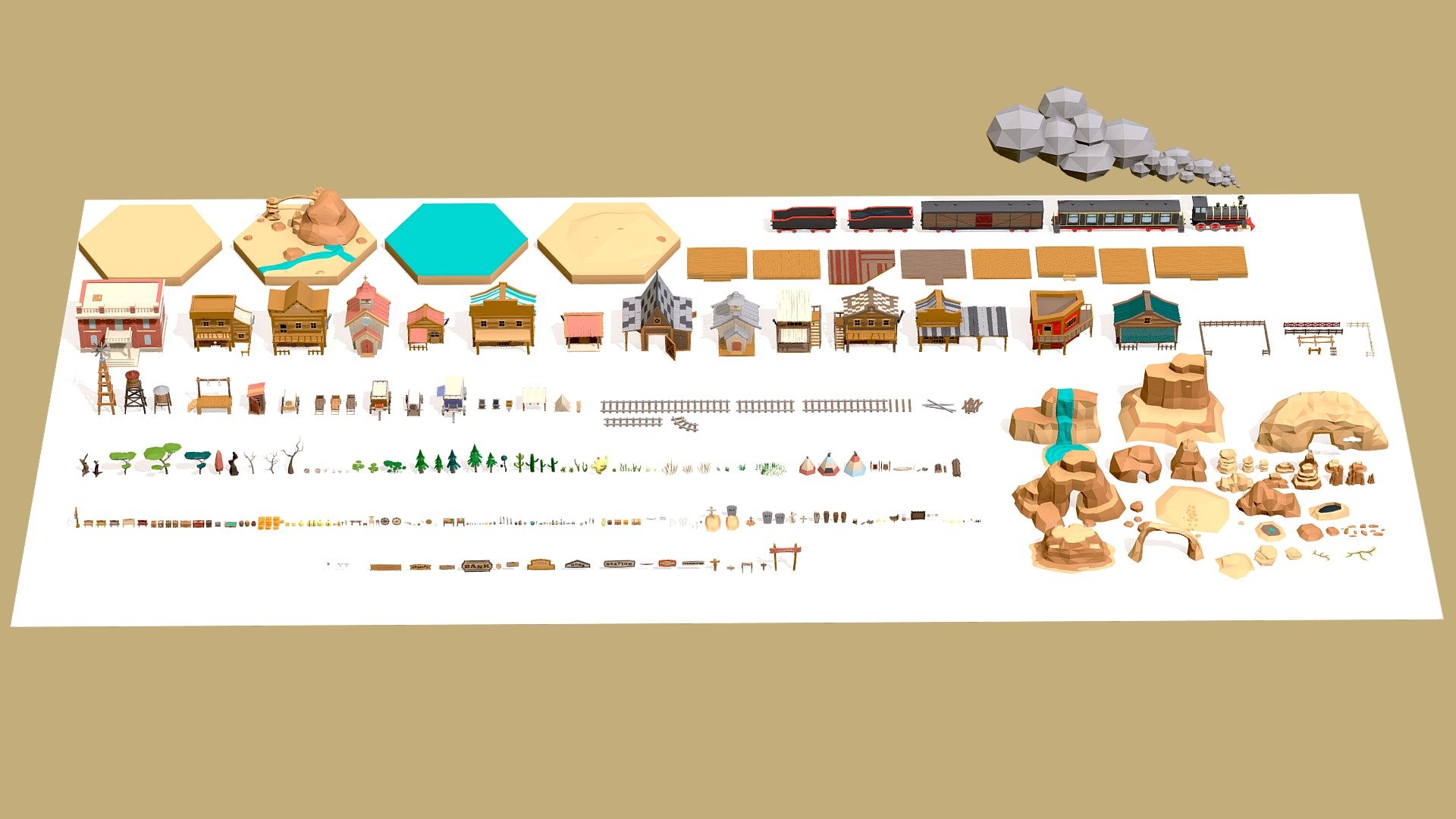 Low Poly Wil West Exteriors