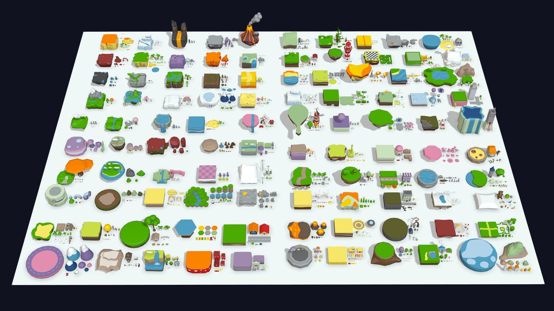MEGA PACK Low Poly Worlds Islands Exteriors