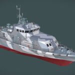 Grachonok Class Ship 3d Model - Detailed 3D model of the Russian Project 21980 Grachonok-class anti-saboteur ship patrolling waters