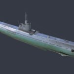 S13 Submarine 3d Model - Detailed S-13 submarine 3d model, a high-quality rendition of the legendary Soviet WWII vessel in Baltic Sea waters.