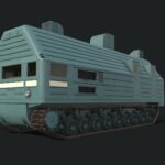 Tes3 Power Plant 3d Model - 3D model of the Soviet TES-3 transportable nuclear power plant on a tracked vehicle, showcasing its rugged design and historical engineering.