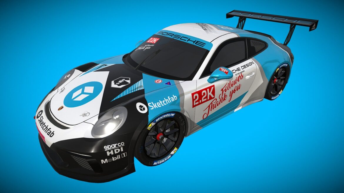 22k followers milestones thanks porschegt3 3d model
