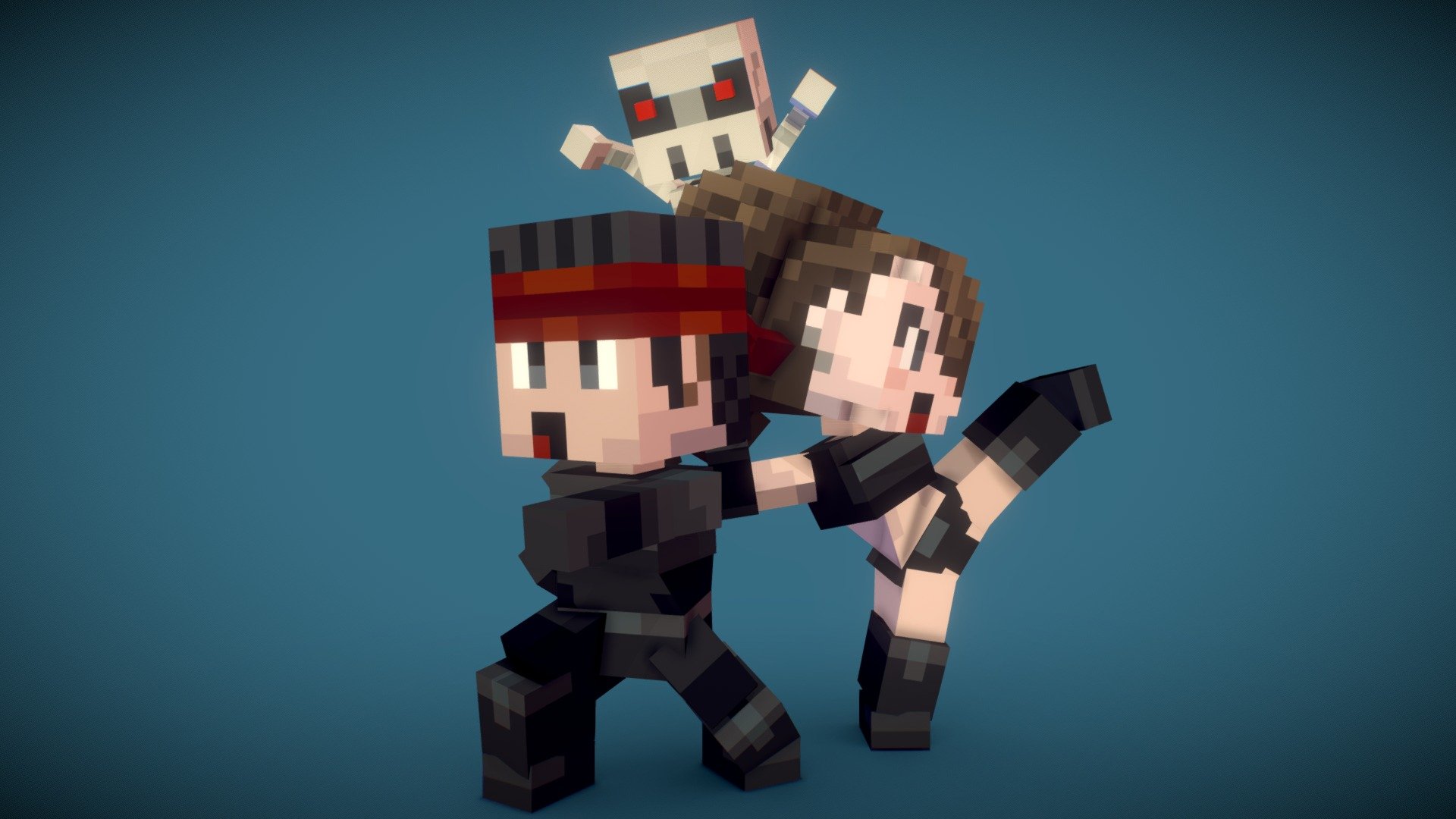 3d Pixel Characters – Render Scene