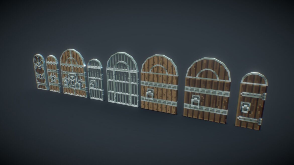 3d pixel dungeon set 3d model