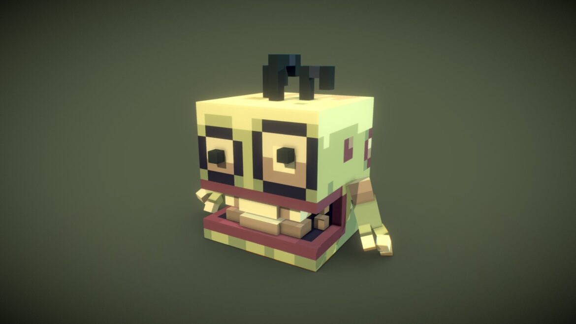 3d pixel micro zombie brian 3d model