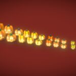 halloween cemetery set 3d model