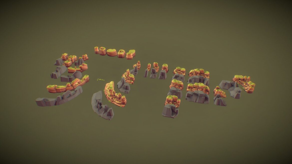 abandoned town canyon walls preview 3d model