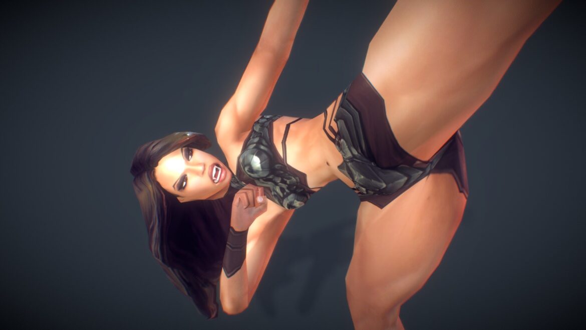 aleysha animation test 3d model