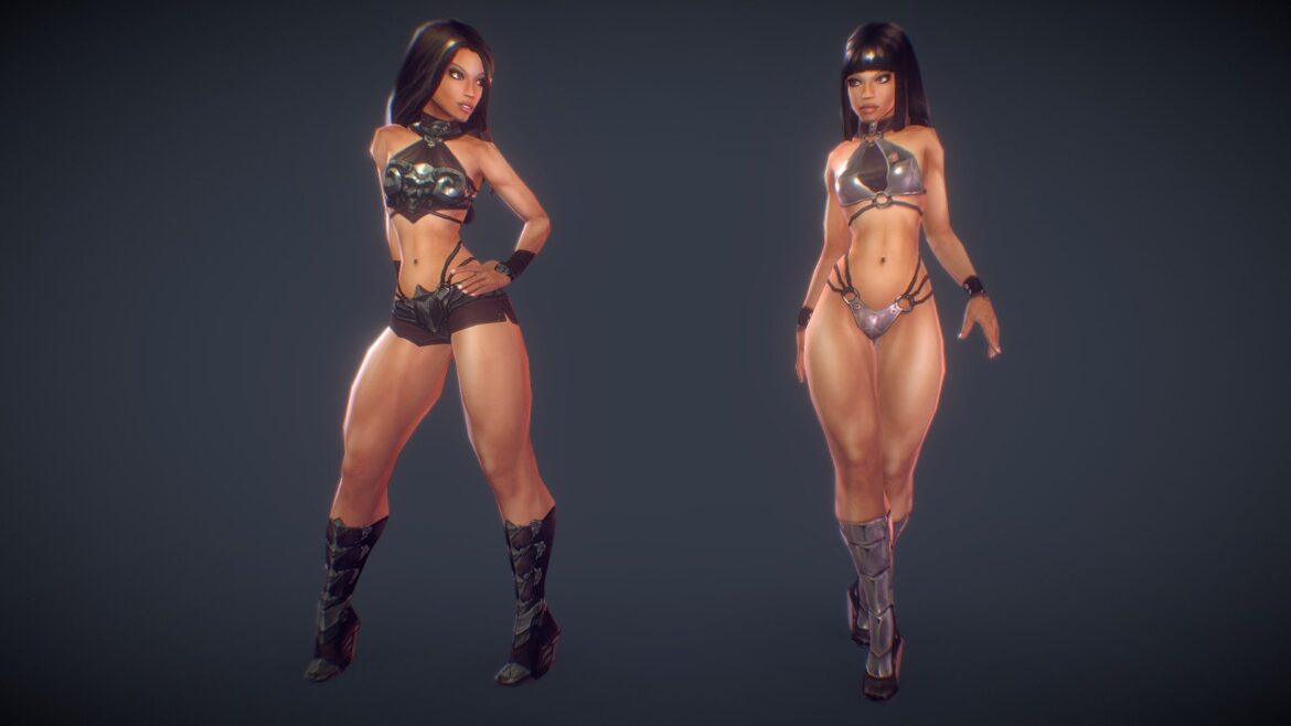 low poly female base mesh 3d model