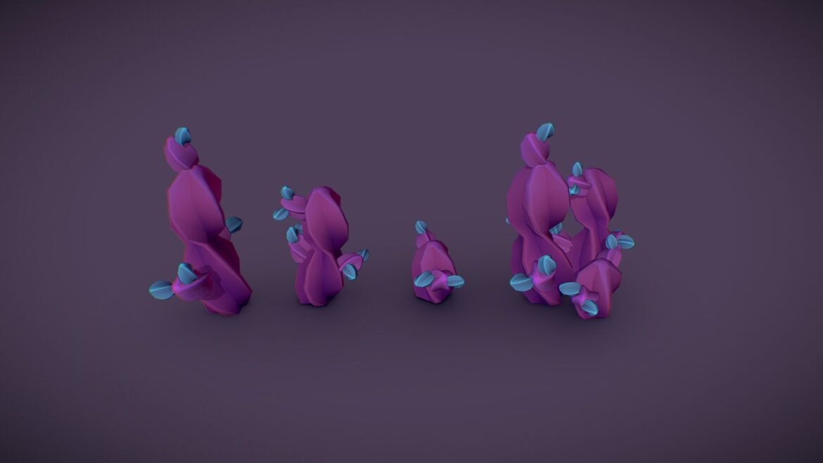 alien space cactus 3 tomb star 3d model