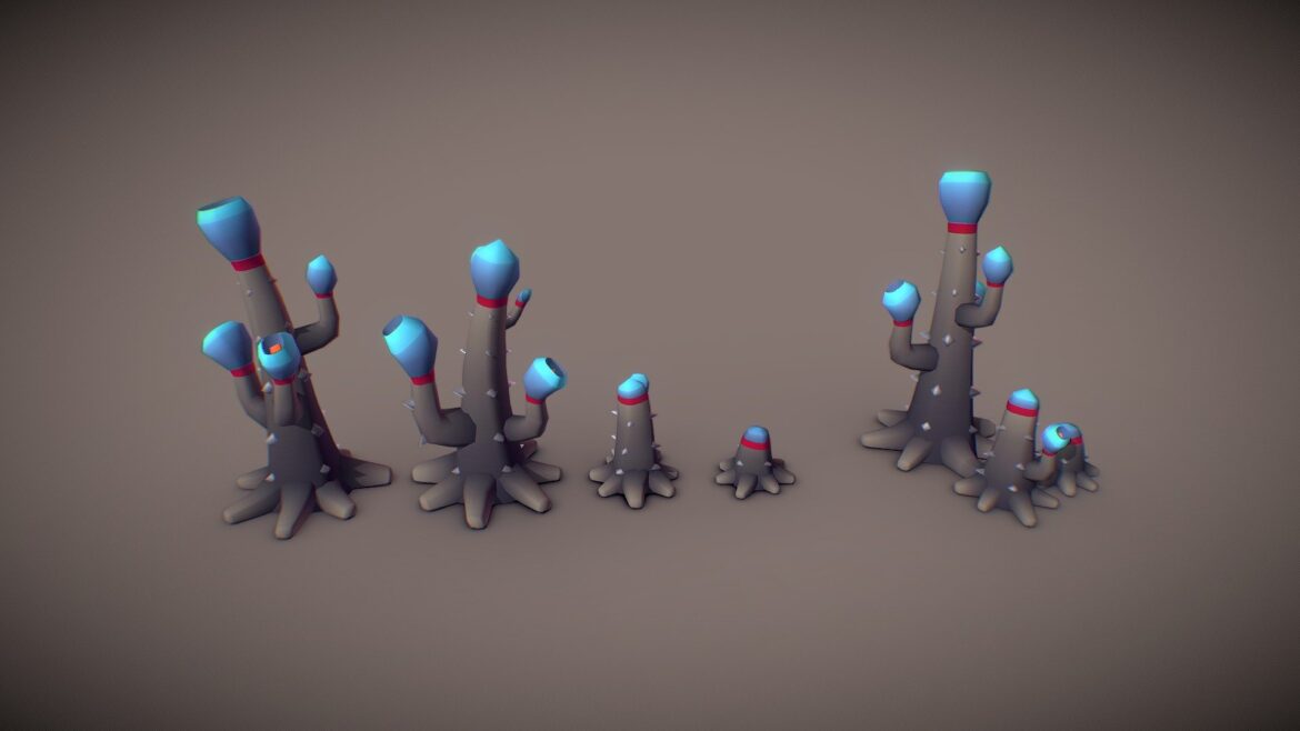 alien space cactus 4 tomb star 3d model