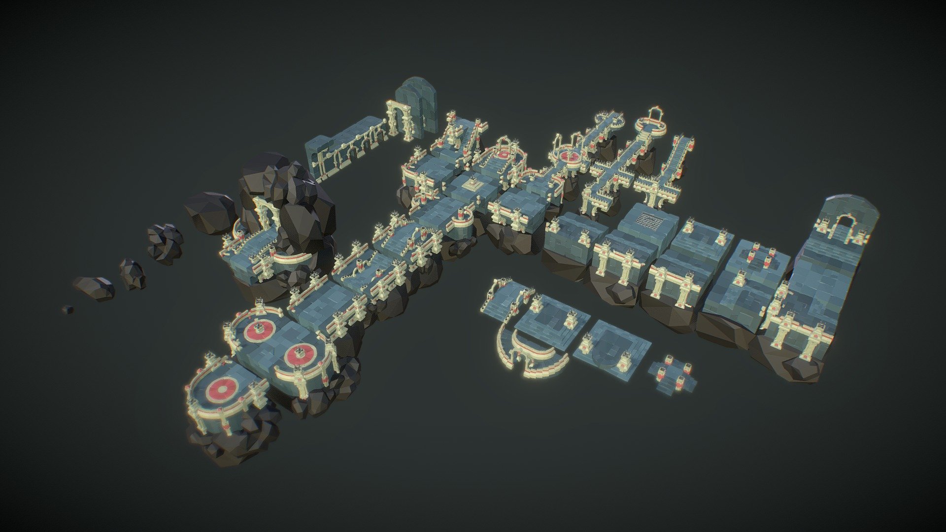 Ancient Palace New Level Building Elements