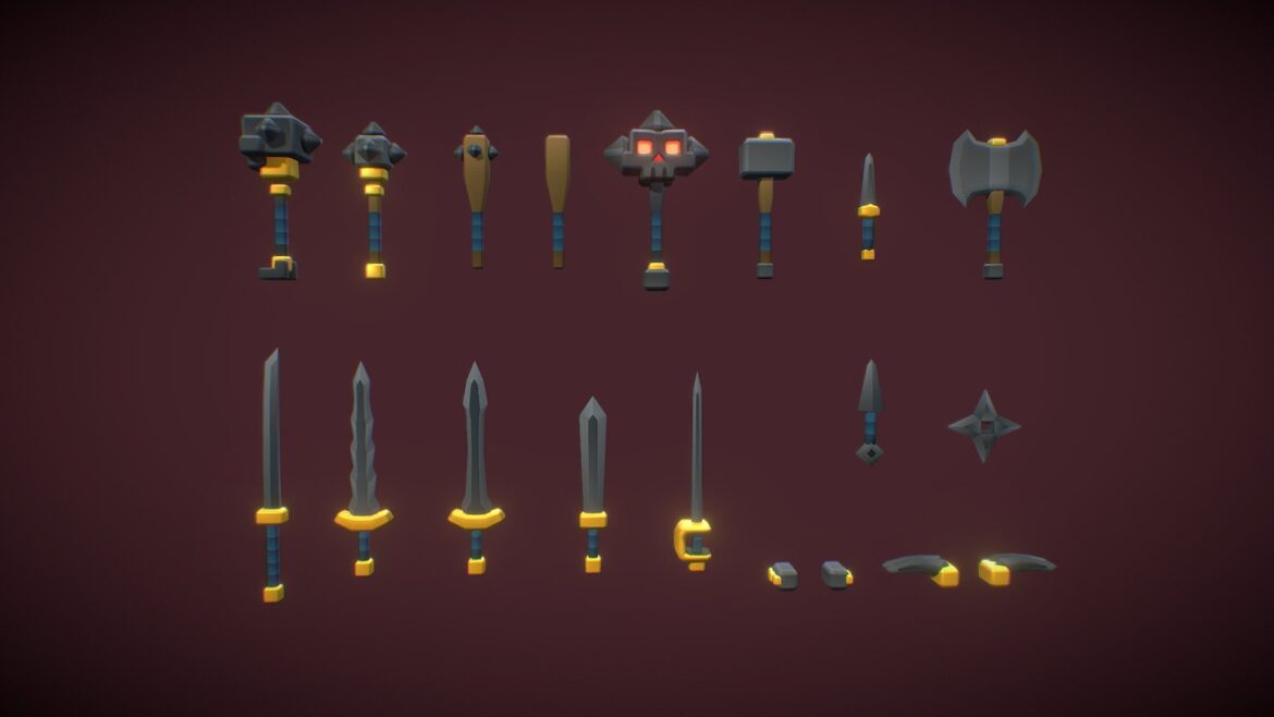 basic weapon set proto series 3d model
