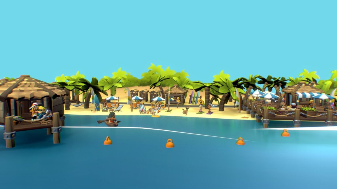 beach resort theme set proto series 3d model