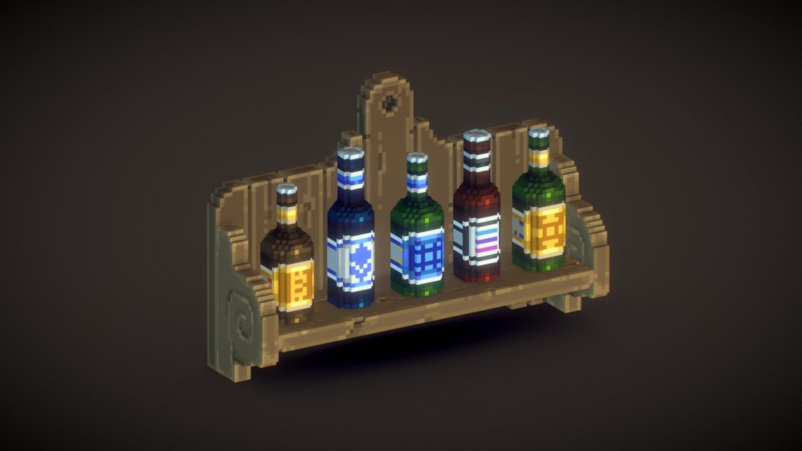beer shelf test 3d model