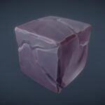 black granite cube pbr handpainted series 3d model