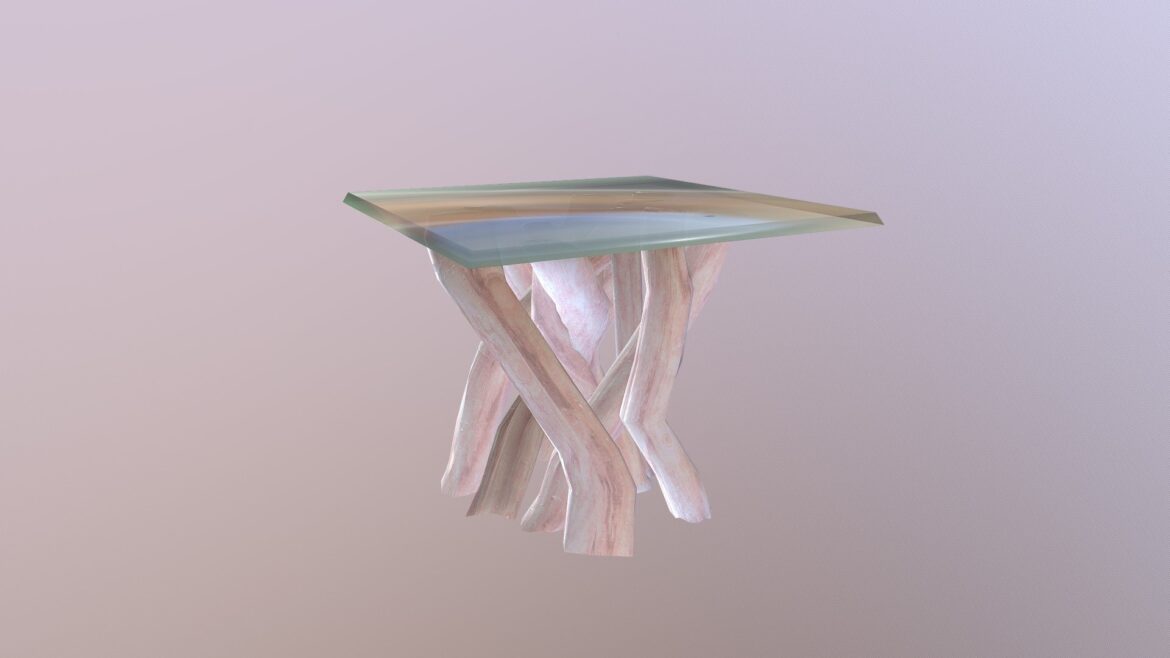 blueprint driftwood table 3d model