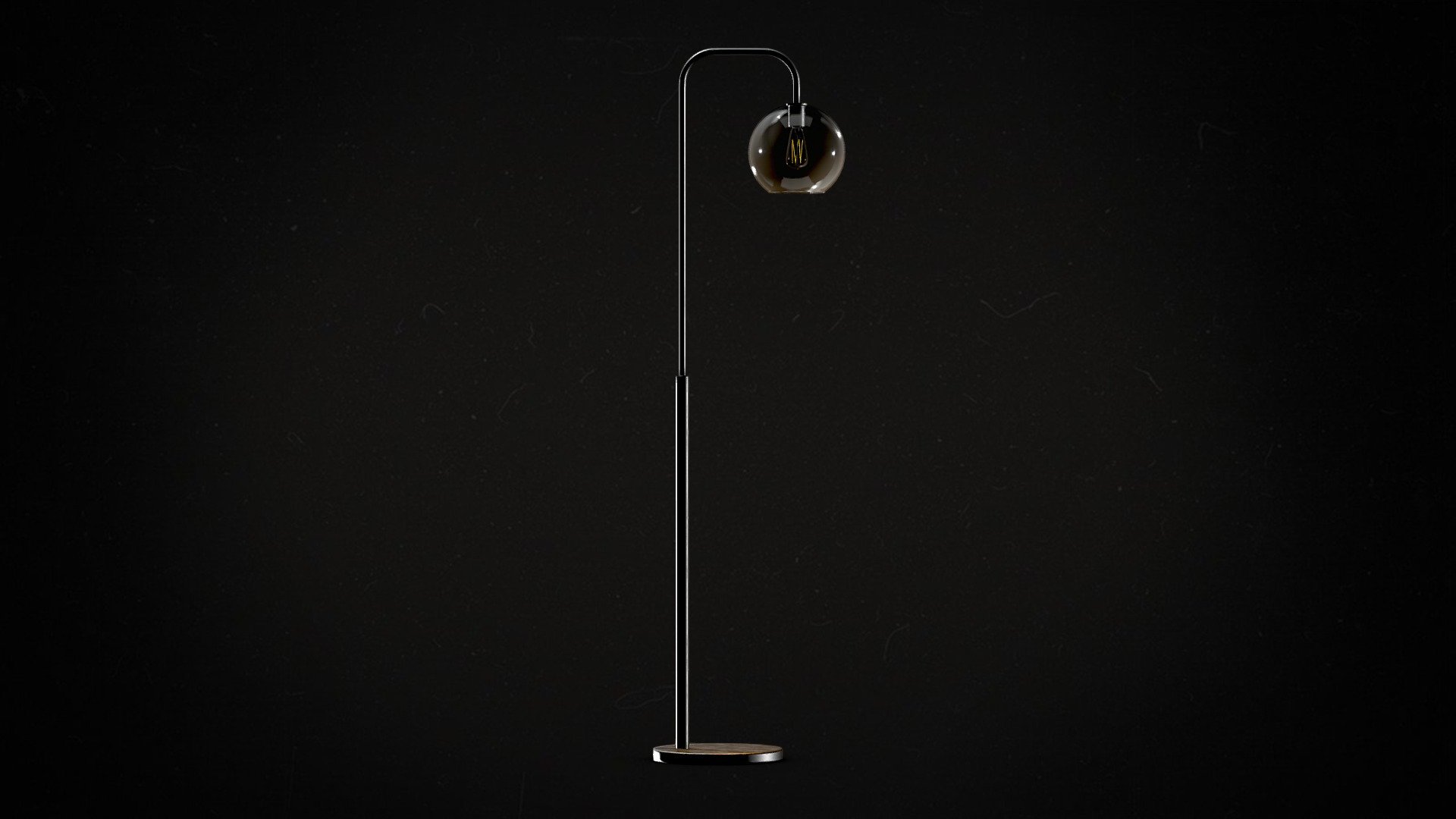 Bowl arc floor lamp [black]