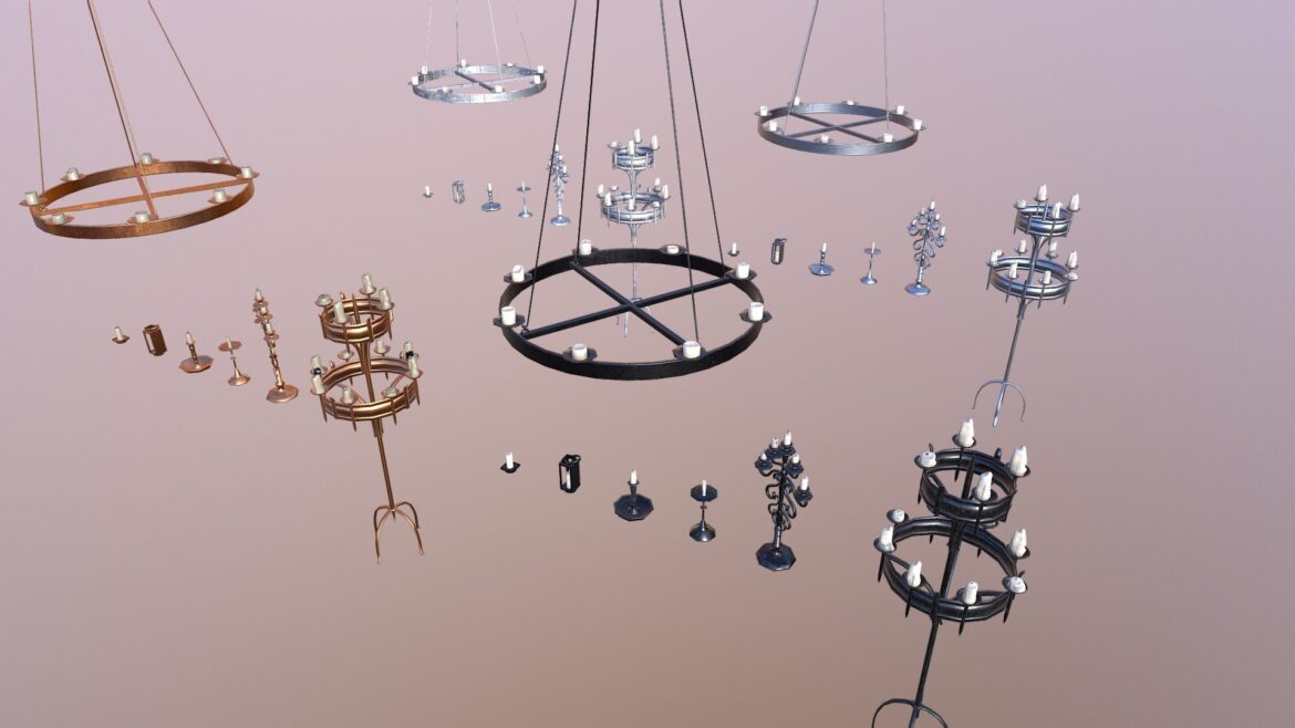 candle lighting pack the marquis collection 3d model